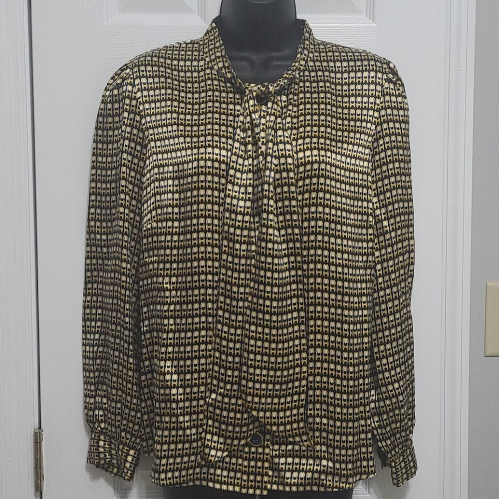 Peter Nygard Silk Tie Blouse